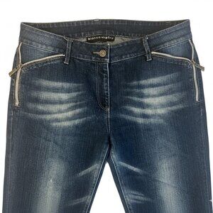 Vintage BIANCA NYGARD Zipper Detail Y2K Dark Wash Jeans (Fits ~32)